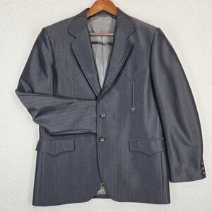 Circle S Mens Western Blazer 42R Gray Ranch Sport Coat Yoke Arrowhead USA Made